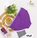 نص دستة اندر حريمي ساده قطن -ليكرا +فوطه داخليه  (٦ الوان مختلفة)