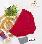 نص دستة اندر حريمي ساده قطن -ليكرا +فوطه داخليه  (٦ الوان مختلفة)