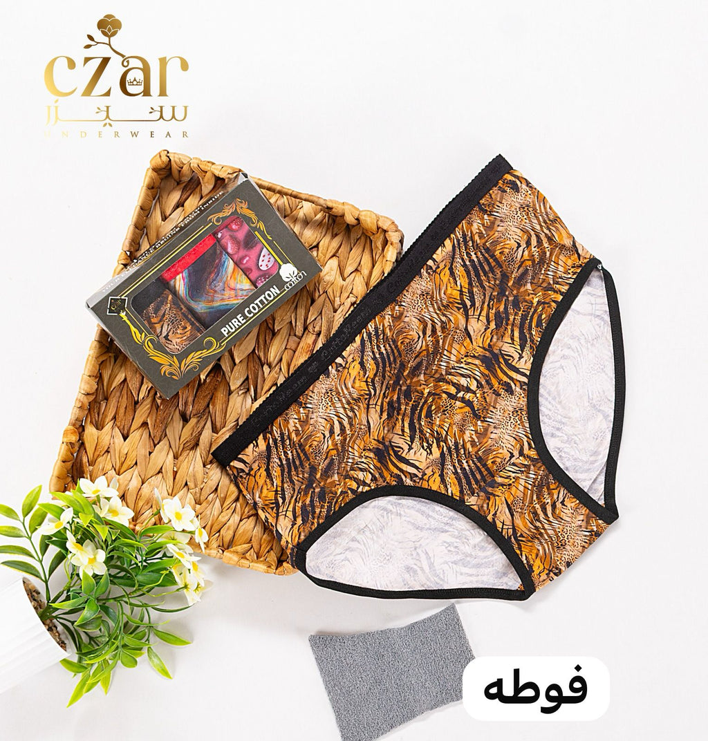 اندر حريمي مطبوع قطن -ليكرا +فوطه داخليه