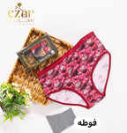 اندر حريمي مطبوع قطن -ليكرا +فوطه داخليه