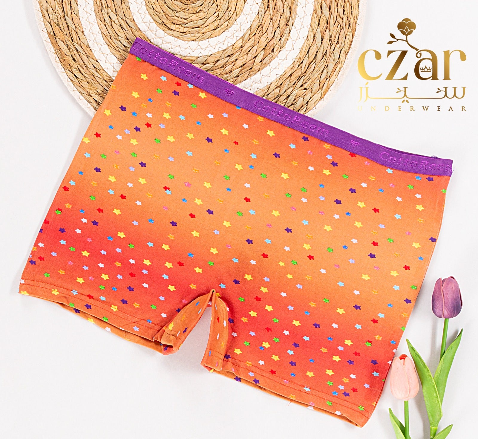 بوكسر حريمي قطن مطبوع - ليكرا