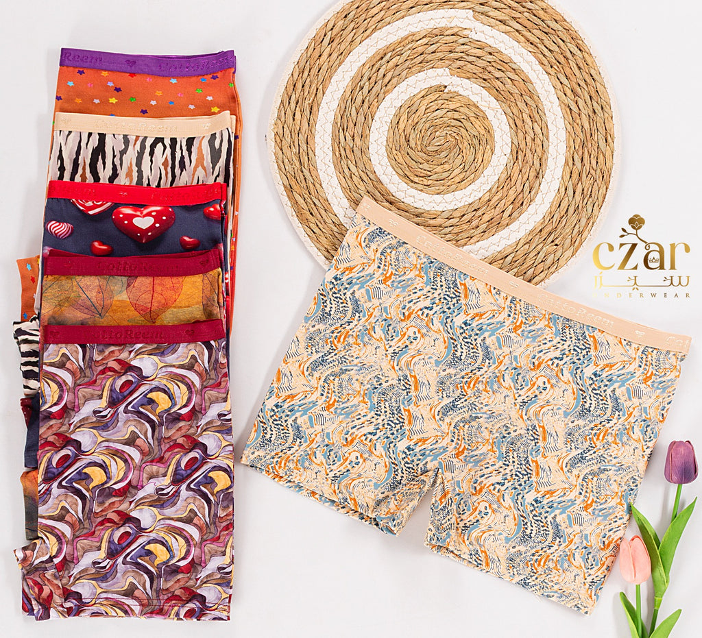 بوكسر حريمي قطن مطبوع - ليكرا