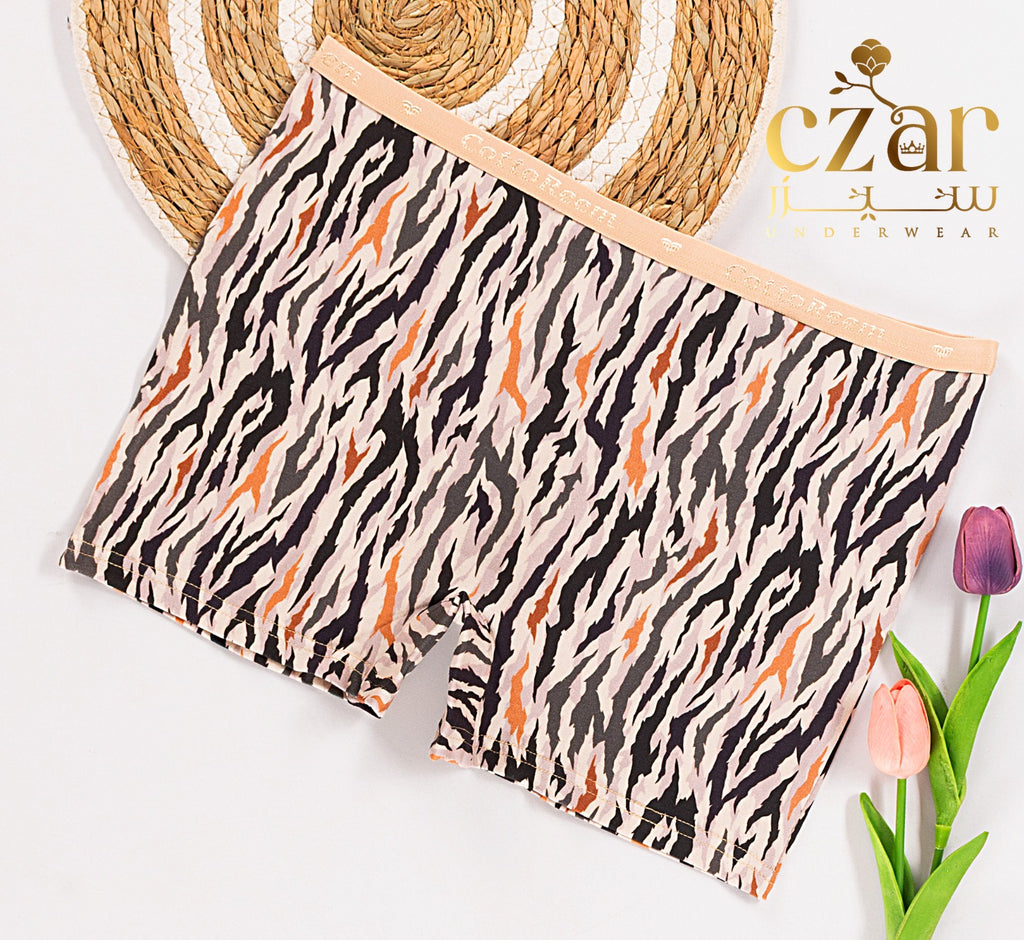 Women's Printed Cotton Boxer Briefs - Lycra