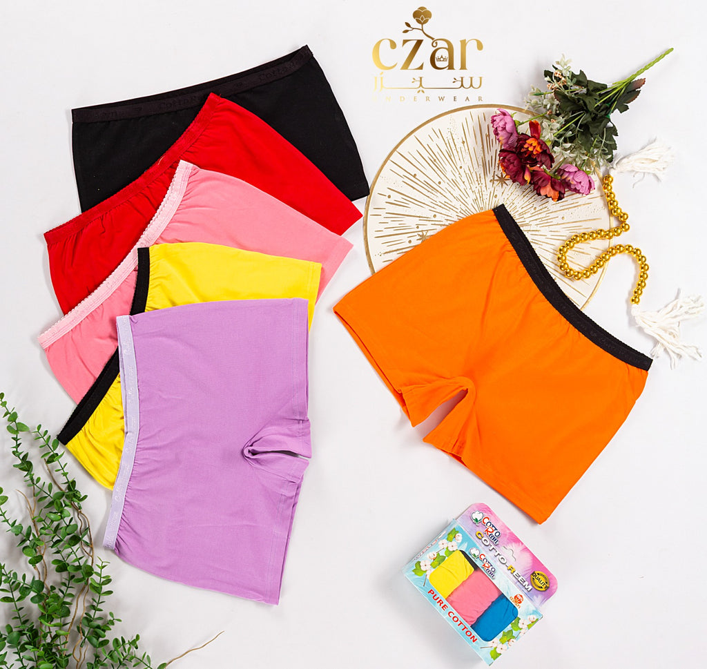 بوكسر حريمي قطن سادة - ليكرا