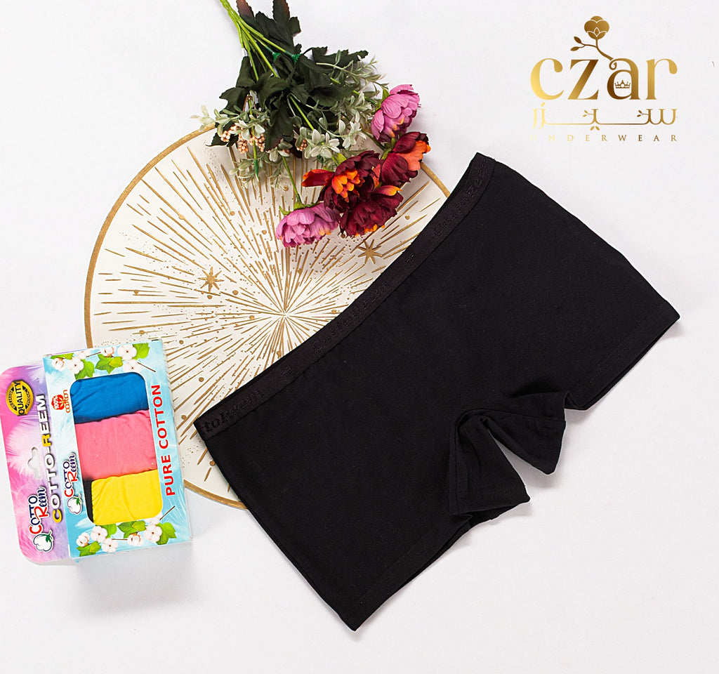 بوكسر حريمي قطن سادة - ليكرا