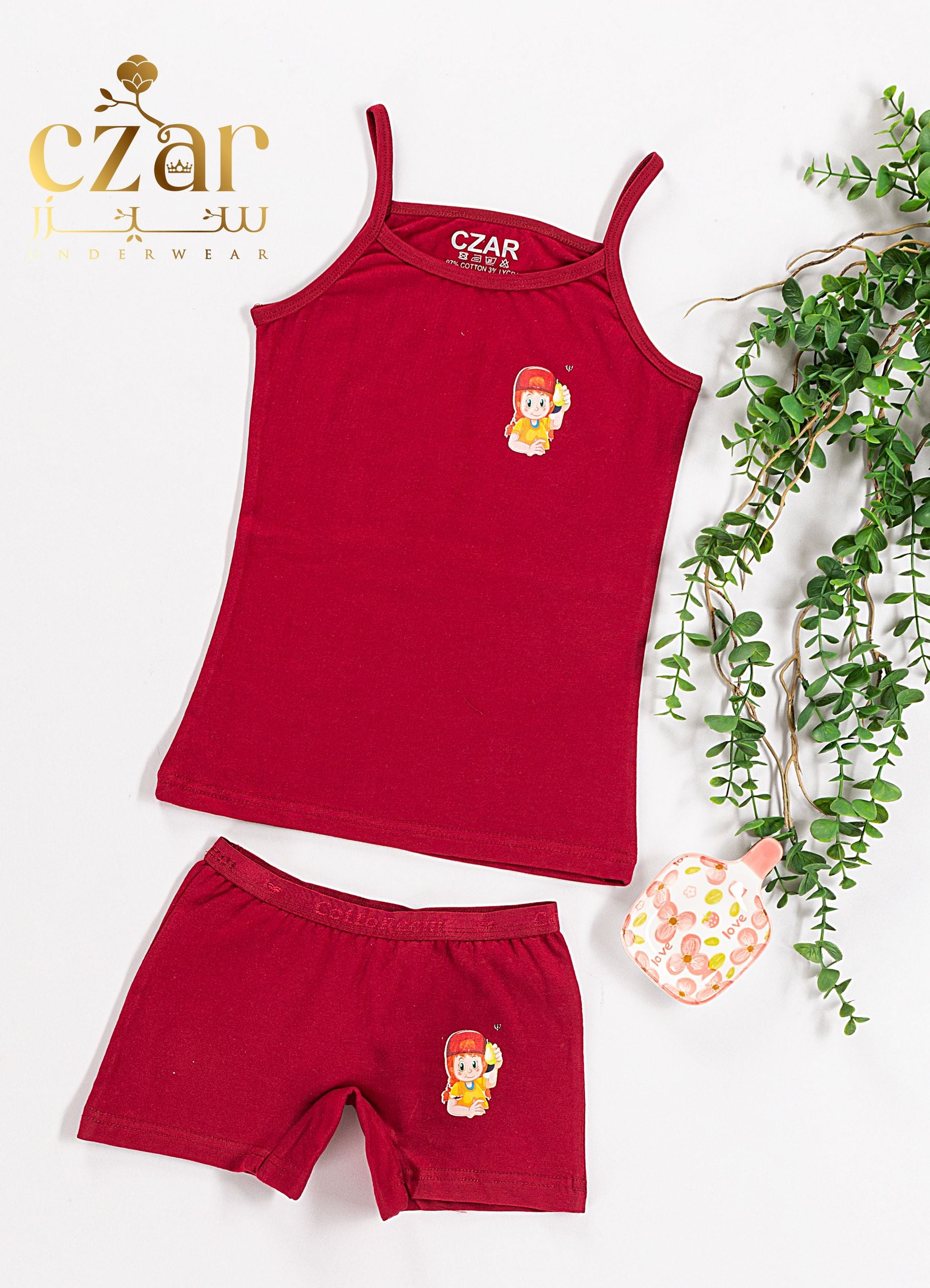 طقم بروتيل بناتي قطن ليكرا