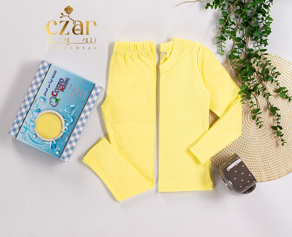 طقم دفايه بناتي قطن ليكرا