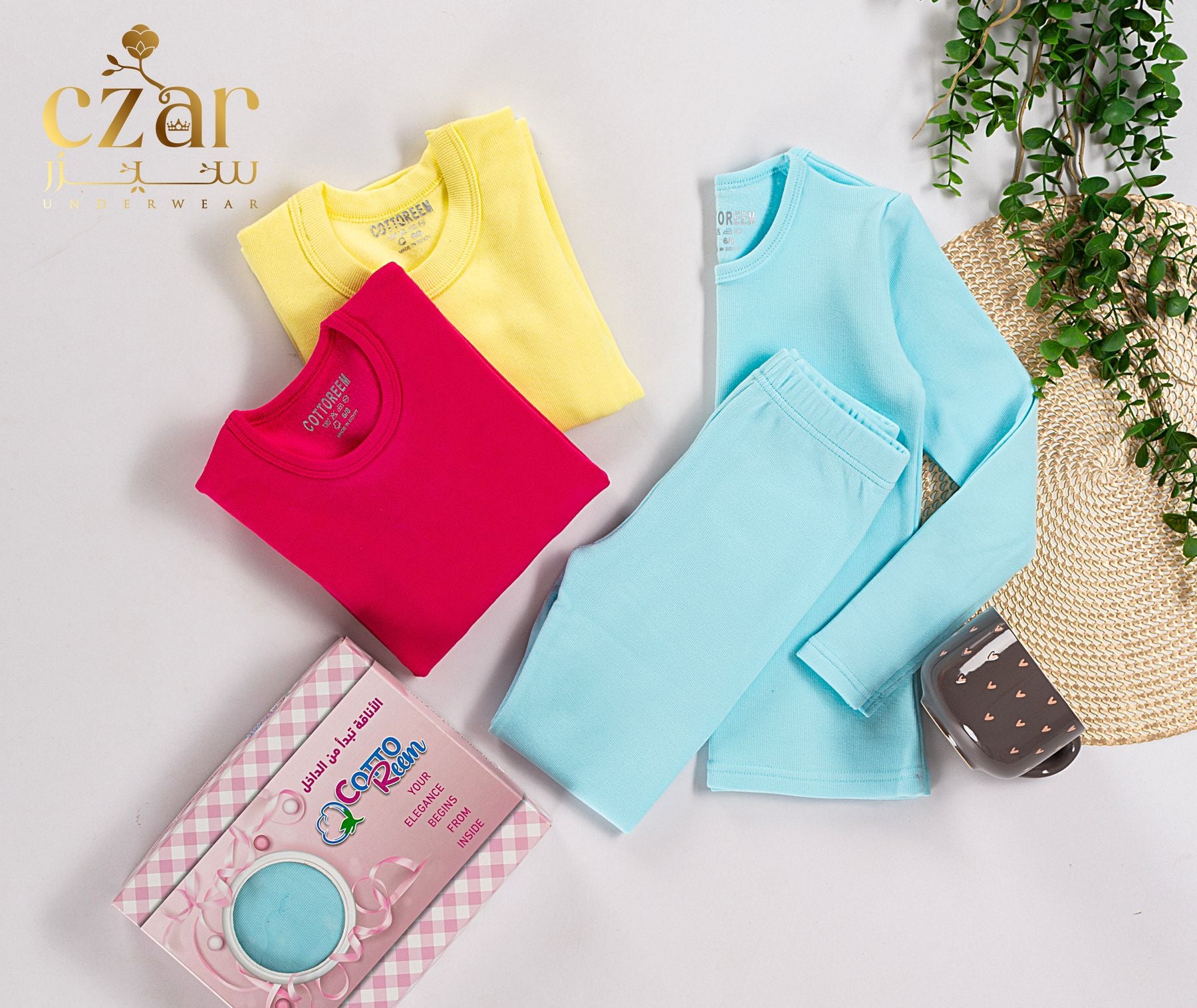 طقم دفايه بناتي قطن ليكرا