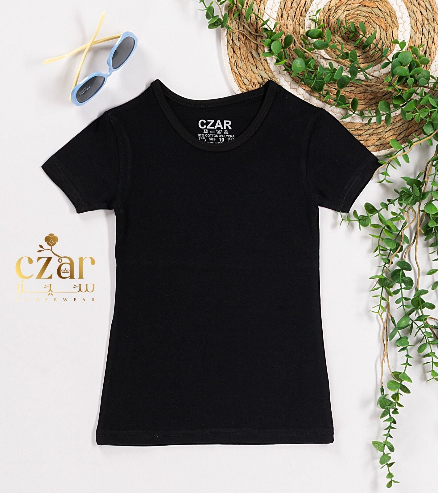 بادي نص كم بناتي قطن ليكرا